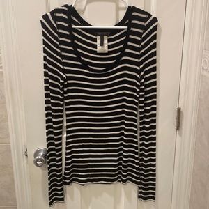 BCBG - B & W Striped Knit Top - Size M!